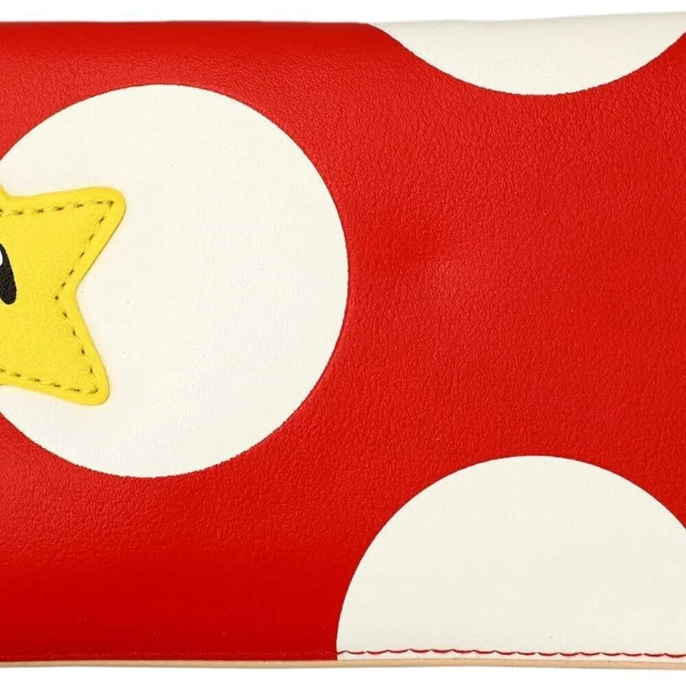Super Mario Mushroom Design Girls Wallet PU Spacious Compartments Cute